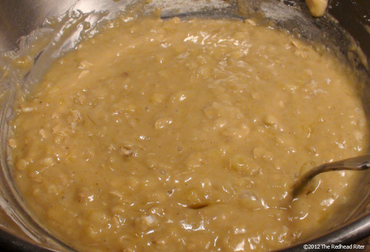 Mix wet into dry ingredients