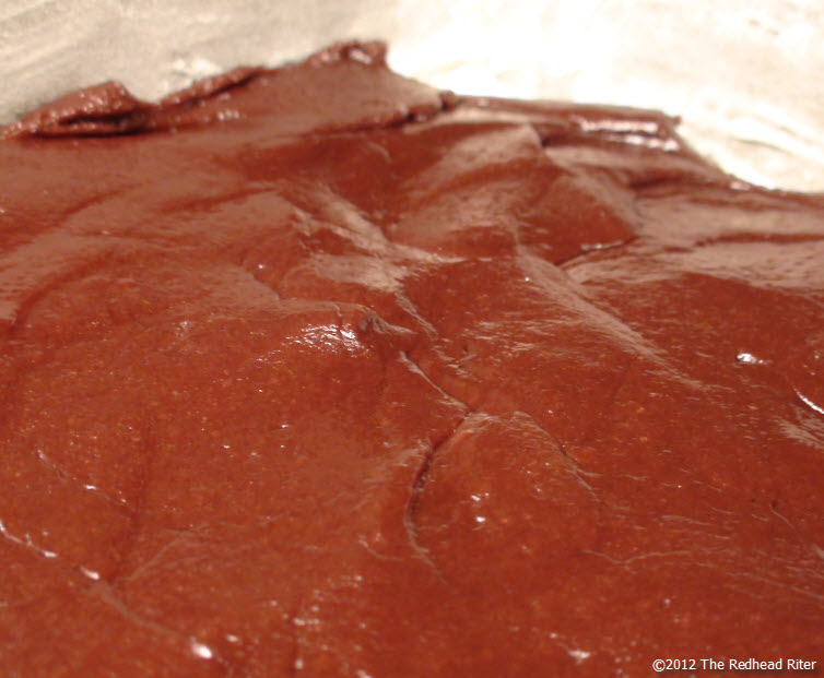 Pour the mixture into the middle of the 9x13 pan Pour the mixture into the middle of the 9x13 pan