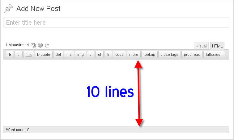 WordPress New Post Box Size