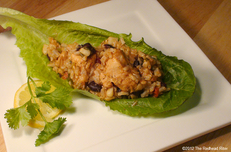chicken mixture on lettuce leaf 26