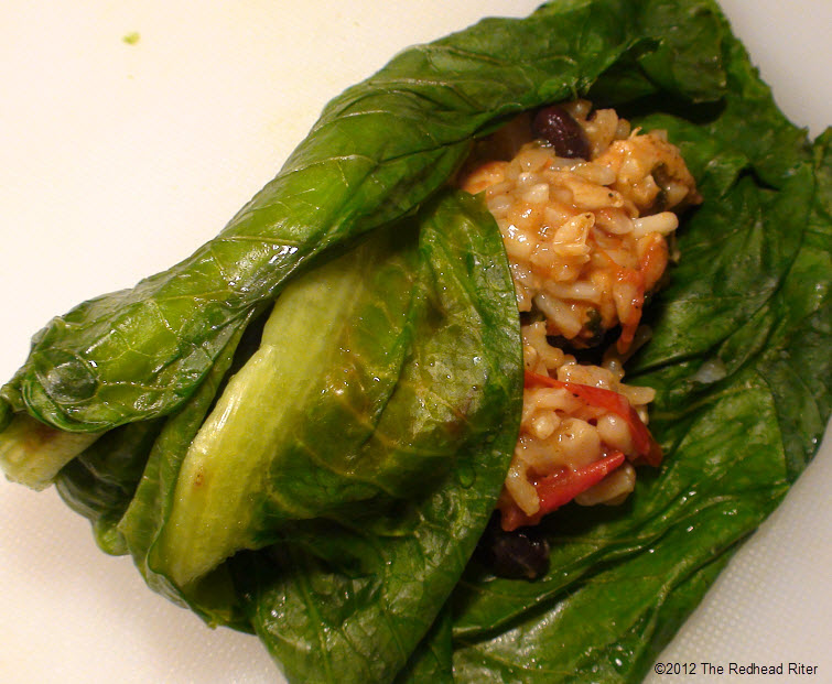 chicken mixture wrapped lettuce leaves 24