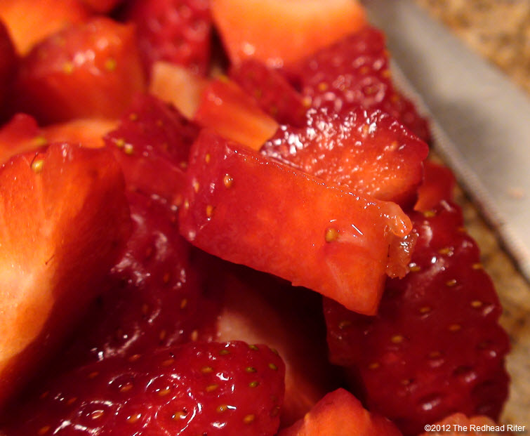 juicy red strawberries leaves removed