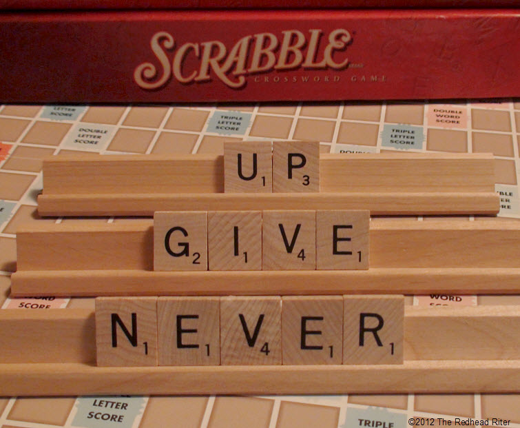 scrabbled message never give up scrabbled message never give up